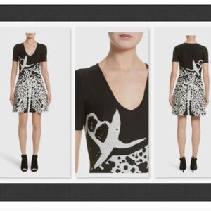 NWT $890 Yigal Azrouel Jacquard Fit & Flare Dress Size M